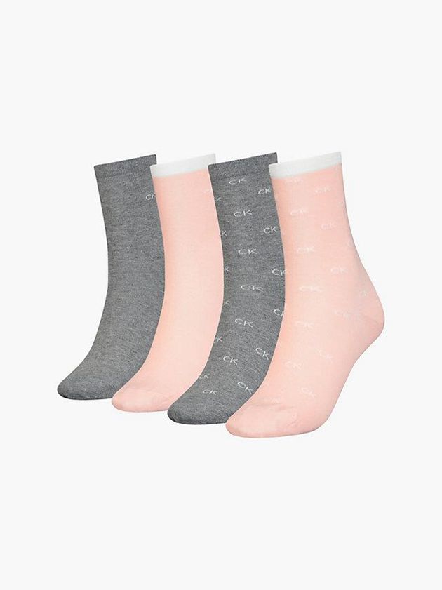 Calvin Klein USA 4 Pack Crew Gift Set Womens Socks Pink 2186974-TY